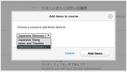 Import items